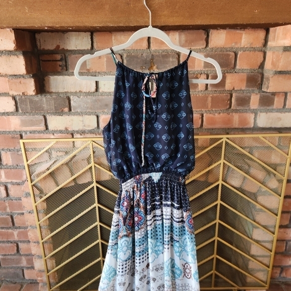 Enfocu Boho Colorful Maxi Spaghetti Dress. SIZE 6 - Picture 13 of 13